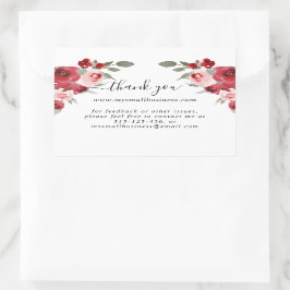 Aquarellfarben Blume Dank Geschäftsinformationen Rechteckiger Aufkleber