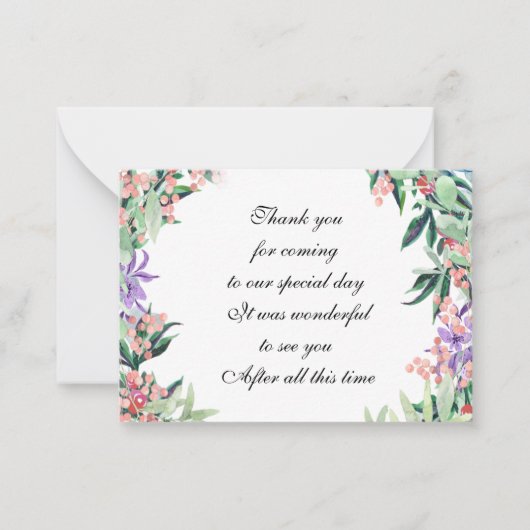 Aquarellfarben-Blume dank Karte (Vorderseite)