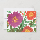 Aquarellfarben-Blume dank Karte (Rückseite)