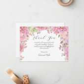 Aquarellfarben-Blume Danke-Karte Mitteilungskarte (Vorderseite/Rückseite Beispiel)