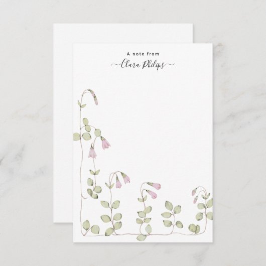 Aquarellfarben-Blume Dankeskarte (Vorne/Hinten)