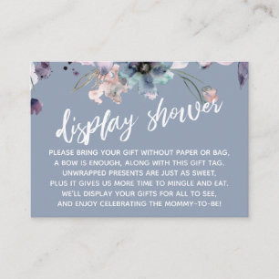 Aquarellfarben-Blume Dusty Blue Display Babydusche Begleitkarte