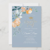 Aquarellfarben-Blume Dusty Blue Graduation Party Einladung