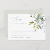 Aquarellfarben Blume Dusty Blue Gum Eukalyptus, UA Einladung (Vorne/Hinten)