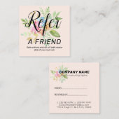 Aquarellfarben Blume Empfehlungskarte (Vorne/Hinten)