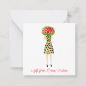 Aquarellfarben Blume Fashion Girl Geschenkverpacku Mitteilungskarte (Vorderseite)