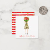 Aquarellfarben Blume Fashion Girl Geschenkverpacku Mitteilungskarte (Vorderseite/Rückseite Beispiel)