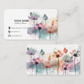 Aquarellfarben-Blume-florale Visitenkarte (Vorne/Hinten)