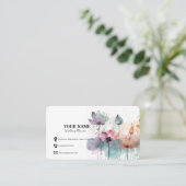 Aquarellfarben-Blume-florale Visitenkarte (Stehend Vorderseite)