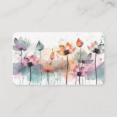 Aquarellfarben-Blume-florale Visitenkarte (Rückseite)