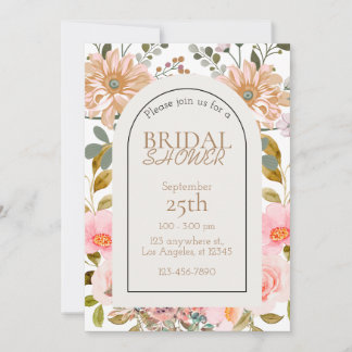Aquarellfarben Blume Garden Bridal Dusche Einladun Einladung
