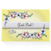 Aquarellfarben-Blume Gelbes RheinhochzeitenGästebu