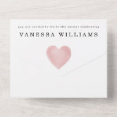 Aquarellfarben Blume geometrisches Brautparty w uA All In One Einladung (Rückseite)