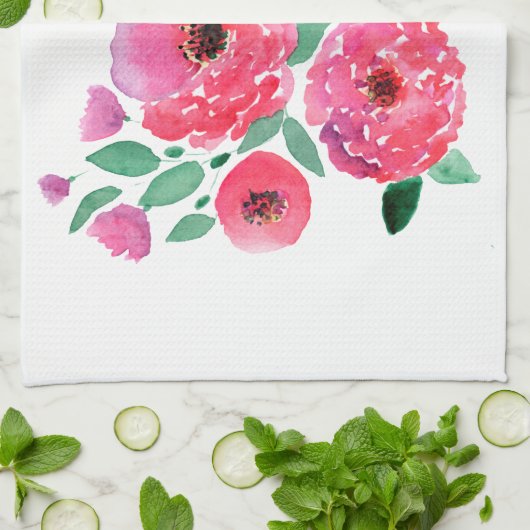 Aquarellfarben-Blume. Geschirrtuch (Gefaltet)