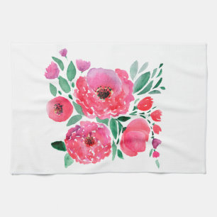 Aquarellfarben-Blume. Geschirrtuch
