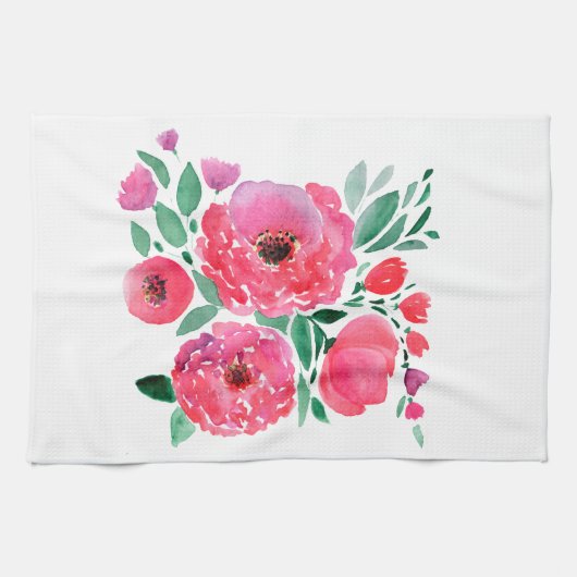 Aquarellfarben-Blume. Geschirrtuch (Horizontal)