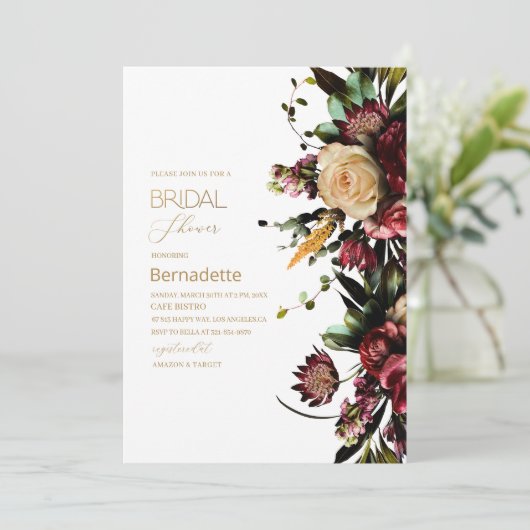 Aquarellfarben Blume GlockeEinladung Einladung (Stehend Vorderseite)