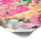 Aquarellfarben-Blume-Glossenposter Poster (Ecke)