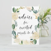 Aquarellfarben Blume Gold-Glitzer-Ratschläge für E Hinweiskarte (Stehend Vorderseite)