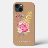 Aquarellfarben Blume Gold Personalisiert Apple iPh Case-Mate iPhone Hülle (Rückseite)