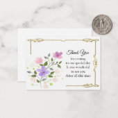 Aquarellfarben Blume Gold Rahmen Danke Karte (Vorderseite/Rückseite Beispiel)