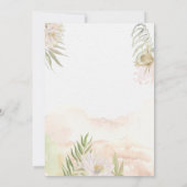 Aquarellfarben-Blume Gold-Rahmen-Rückgabe Einladung (Rückseite)