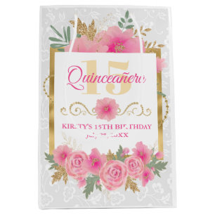 Aquarellfarben Blume & Goldene Forelle Mittlere Geschenktüte