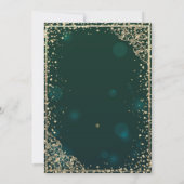 Aquarellfarben Blume Green Gold Tiara, Quinceañera Einladung (Rückseite)