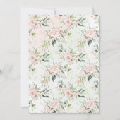 Aquarellfarben Blume Hebräisches Bat Mitzvah Einla Einladung (Rückseite)