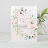 Aquarellfarben Blume Hebräisches Bat Mitzvah Einla Einladung (Stehend Vorderseite)