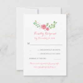 Aquarellfarben Blume Hochzeit-RSVP-Karten RSVP Karte