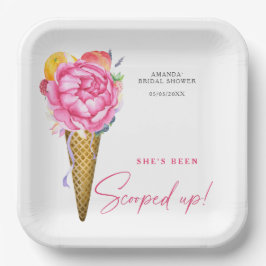 Aquarellfarben - BLUME ICE CREAM - Brautparty Pappteller