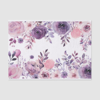 Aquarellfarben-Blume in Rosa und Lila Dekoupage Seidenpapier