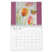 Aquarellfarben Blume Kalender Handgemalte Kunst (Feb 2027)