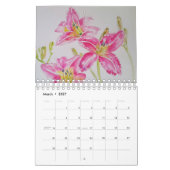 Aquarellfarben Blume Kalender Handgemalte Kunst (Mär 2027)