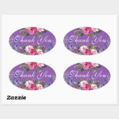 Aquarellfarben Blume Lila Oval Stickers (Blatt)