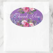 Aquarellfarben Blume Lila Oval Stickers (Tasche)