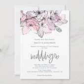 Aquarellfarben Blume Lilac Pink Script Hochzeit Einladung (Vorderseite)