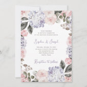 Aquarellfarben-Blume mit Foto- und QR-Code-Hochzei Einladung (Vorderseite)