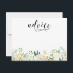 Aquarellfarben-Blume mit Gold Foil Advertising Car Hinweiskarte<br><div class="desc">Elegante und skurrile Ratgeber-Karte mit floralen Wasserfarben-Muster mit Goldfolie für Imitate und Imitate Goldakzente für den Glitzer - es gibt keine Goldfolie oder Glitzer. Die Blumenberatungskarte eignet sich perfekt für Frühjahrsveranstaltungen. Der Text ist für "Ratschläge für die Braut", "Ratschläge für das Paar", "Ratschläge für die Eltern" und vieles mehr geeignet....</div>