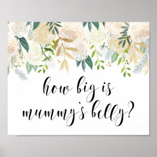 Aquarellfarben-Blume mit Goldenen Foil-Kinderdusch Poster