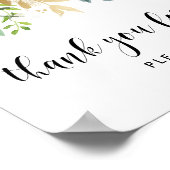 Aquarellfarben-Blume mit Goldenen Foil-Kinderdusch Poster (Ecke)