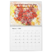 Aquarellfarben-Blume mit Motivations-Quotes-Kalend Kalender (Feb 2026)