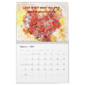 Aquarellfarben-Blume mit Motivations-Quotes-Kalend Kalender (Feb 2027)