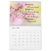 Aquarellfarben-Blume mit Motivations-Quotes-Kalend Kalender (Mär 2026)