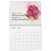 Aquarellfarben-Blume mit Motivations-Quotes-Kalend Kalender (Feb 2026)