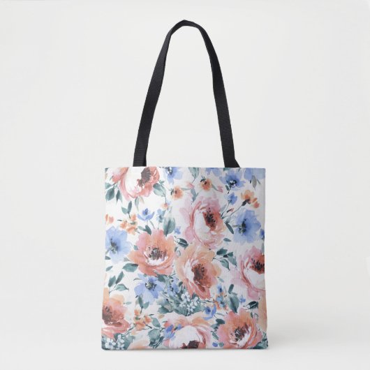 Aquarellfarben-Blume, nahtlose Musterillustrierung Tasche (Vorderseite)