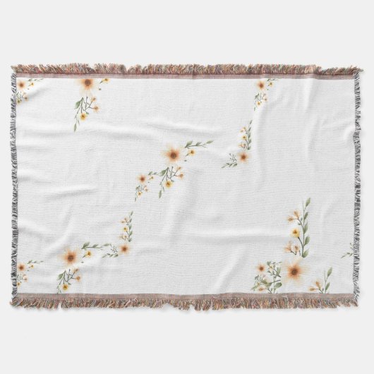 Aquarellfarben Blume Niedlich Minimalistisch Decke (Vorderseite)