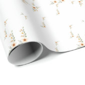 Aquarellfarben Blume Niedlich Minimalistisch Geschenkpapier (Rolleneckpunkt)