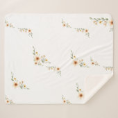 Aquarellfarben Blume Niedlich Minimalistisch Sherpadecke (Vorderseite (Horizontal))